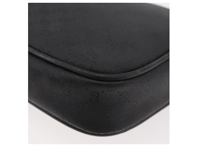 Gucci Borsa a spalla Micro GG Supreme in PVC Nero Oro Auth 176880 D'oro - vista 13