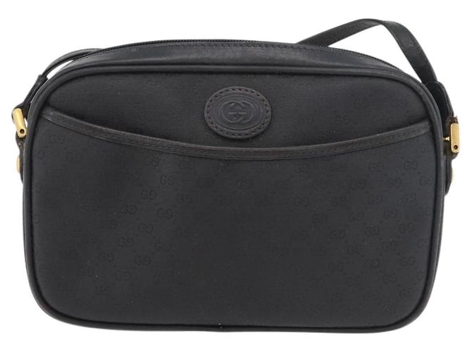 Gucci Borsa a spalla Micro GG Supreme in PVC Nero Oro Auth 176880 D'oro - vista 2