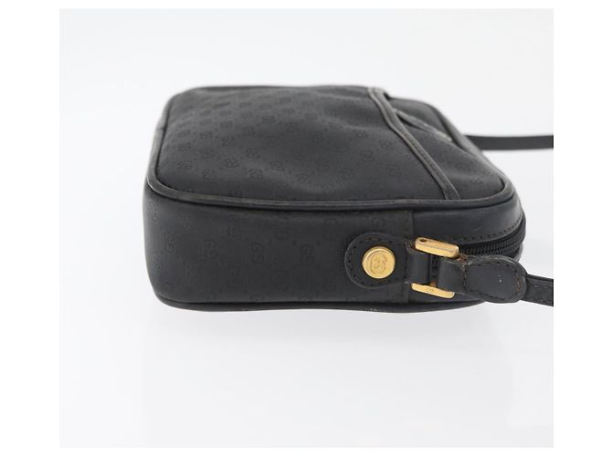 Gucci Borsa a spalla Micro GG Supreme in PVC Nero Oro Auth 176880 D'oro - vista 4