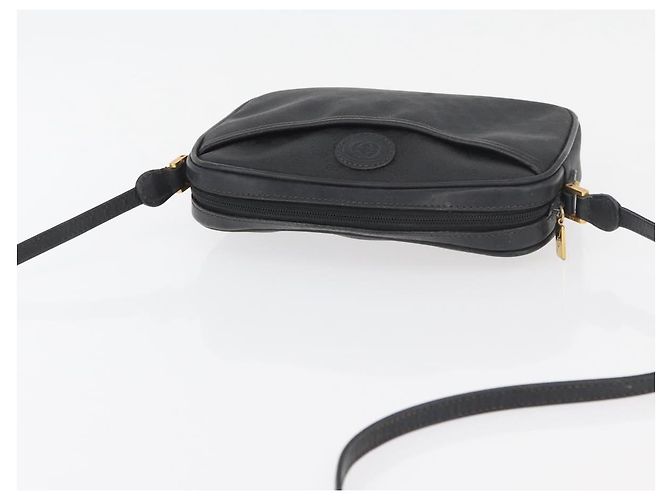 Gucci Borsa a spalla Micro GG Supreme in PVC Nero Oro Auth 176880 D'oro - vista 6