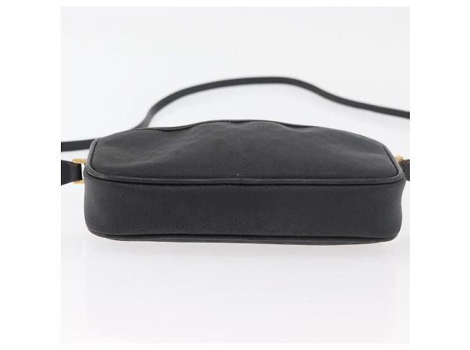 Gucci Borsa a spalla Micro GG Supreme in PVC Nero Oro Auth 176880 D'oro - vista 9