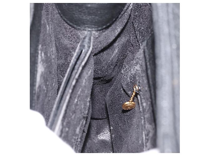Borsa a mano in pelle scamosciata nera e oro GUCCI Bamboo 002 1196 0260 Auth 176869 Nero D'oro - vista 20