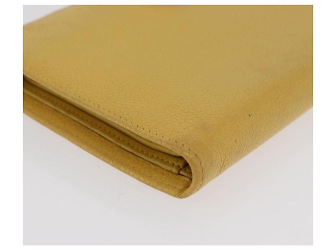 CHANEL COCO Cartera Larga Mark Piel Caviar Oro Amarillo CC Auth BA12318 Dorado - vista 10