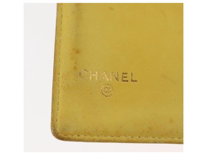 CHANEL COCO Cartera Larga Mark Piel Caviar Oro Amarillo CC Auth BA12318 Dorado - vista 13