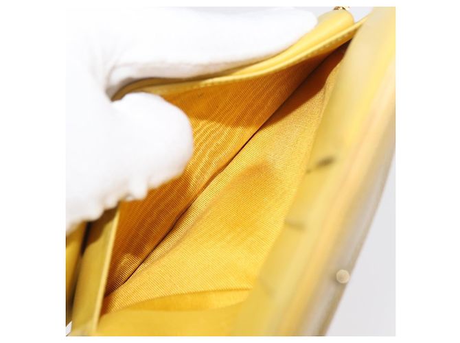 CHANEL COCO Cartera Larga Mark Piel Caviar Oro Amarillo CC Auth BA12318 Dorado - vista 16