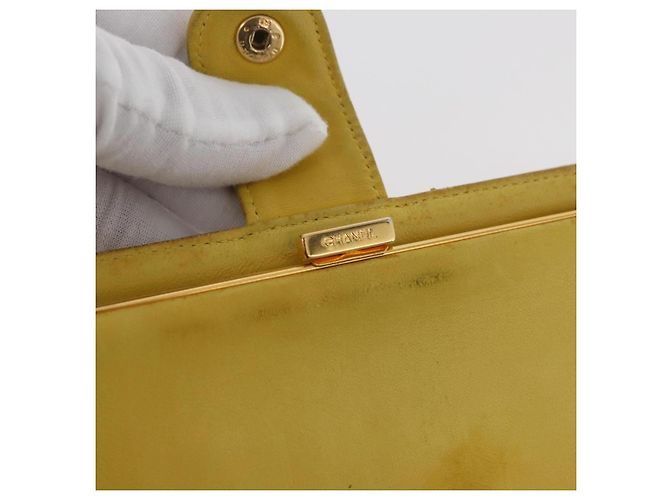 CHANEL COCO Cartera Larga Mark Piel Caviar Oro Amarillo CC Auth BA12318 Dorado - vista 17