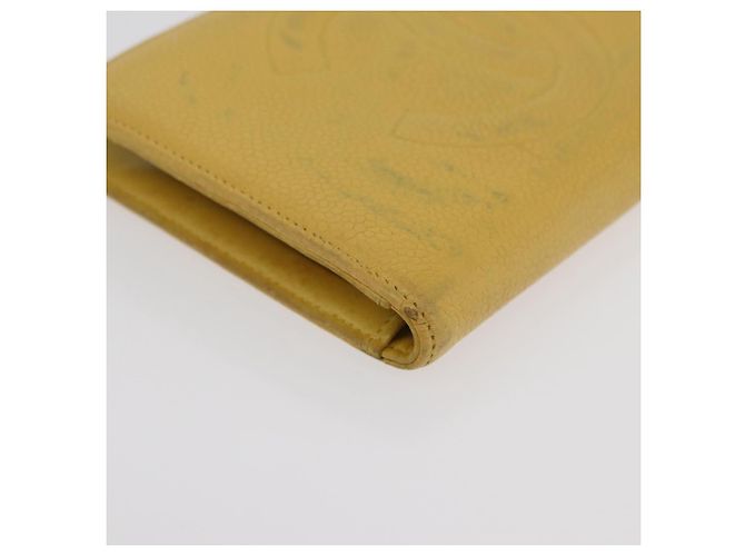 CHANEL COCO Cartera Larga Mark Piel Caviar Oro Amarillo CC Auth BA12318 Dorado - vista 8