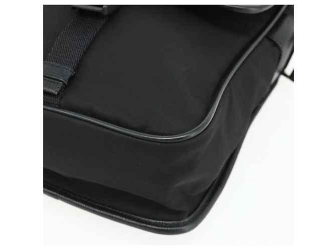 Bolso de Hombro PRADA de Nylon Cuero Negro Plata Auténtico ka4132A - vista 10