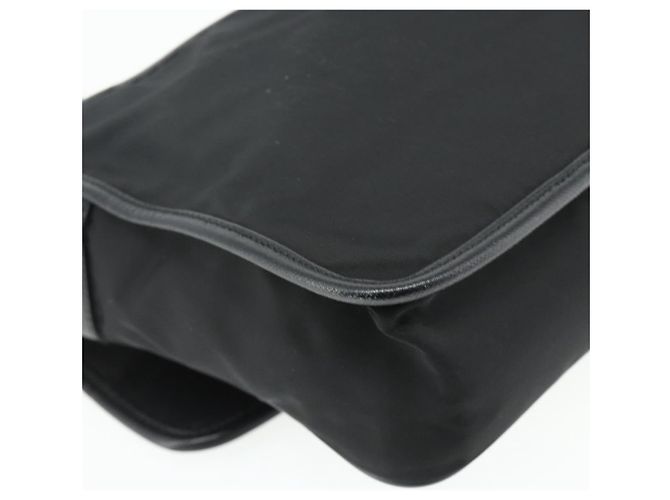 Bolso de Hombro PRADA de Nylon Cuero Negro Plata Auténtico ka4132A - vista 13