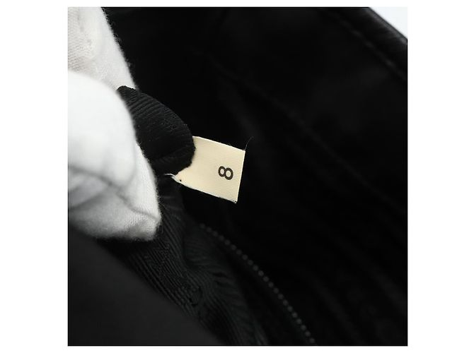 Bolso de Hombro PRADA de Nylon Cuero Negro Plata Auténtico ka4132A - vista 24