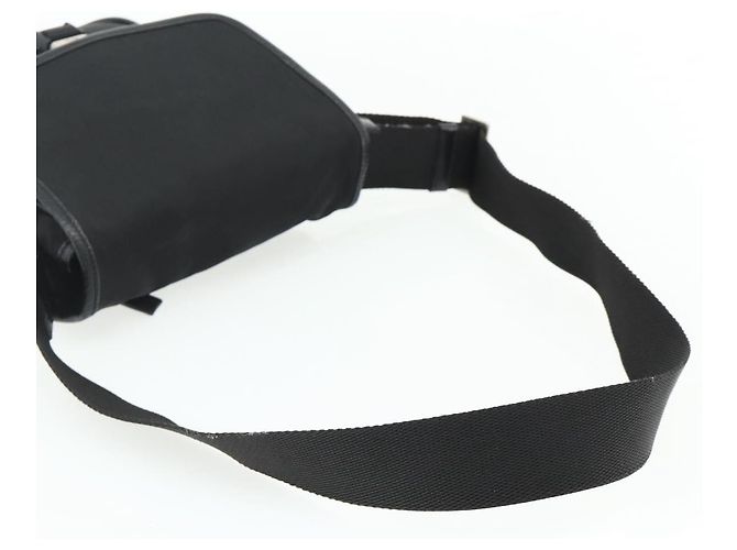 Bolso de Hombro PRADA de Nylon Cuero Negro Plata Auténtico ka4132A - vista 7