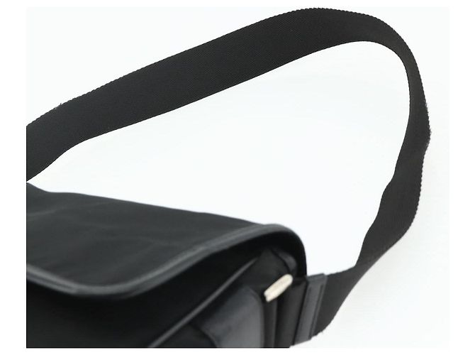 Bolso de Hombro PRADA de Nylon Cuero Negro Plata Auténtico ka4132A - vista 8