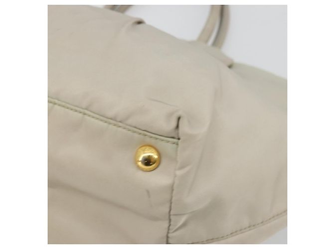 Ribbon PRADA Borsa a Mano in Nastro Nylon Beige Oro Auth mr2363 D'oro - vista 10