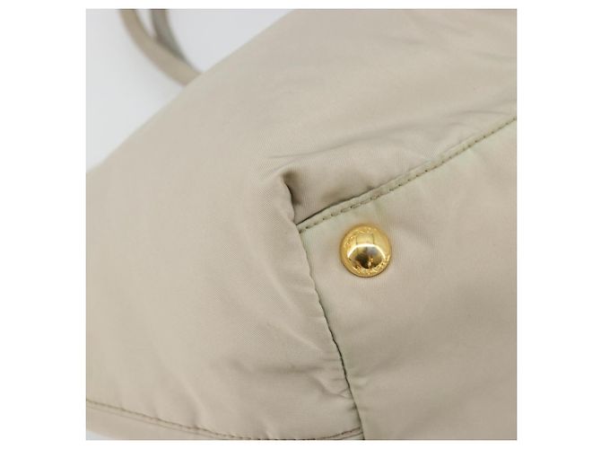 Ribbon PRADA Borsa a Mano in Nastro Nylon Beige Oro Auth mr2363 D'oro - vista 11