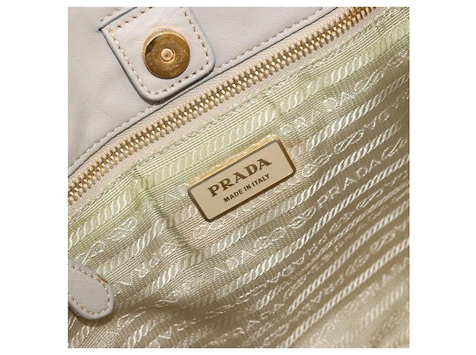 Ribbon PRADA Borsa a Mano in Nastro Nylon Beige Oro Auth mr2363 D'oro - vista 15