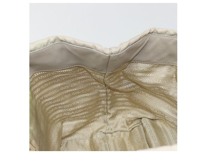 Ribbon PRADA Borsa a Mano in Nastro Nylon Beige Oro Auth mr2363 D'oro - vista 17