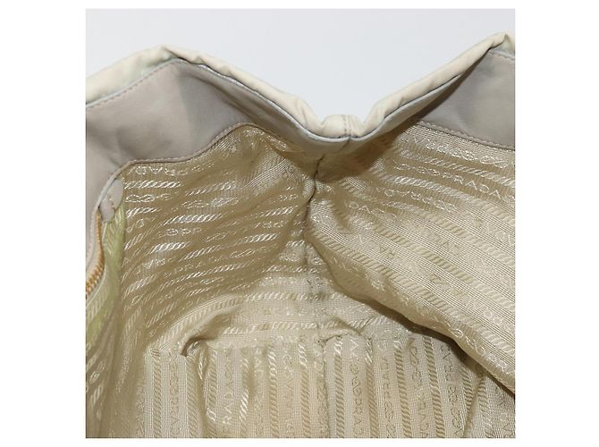 Ribbon PRADA Borsa a Mano in Nastro Nylon Beige Oro Auth mr2363 D'oro - vista 18