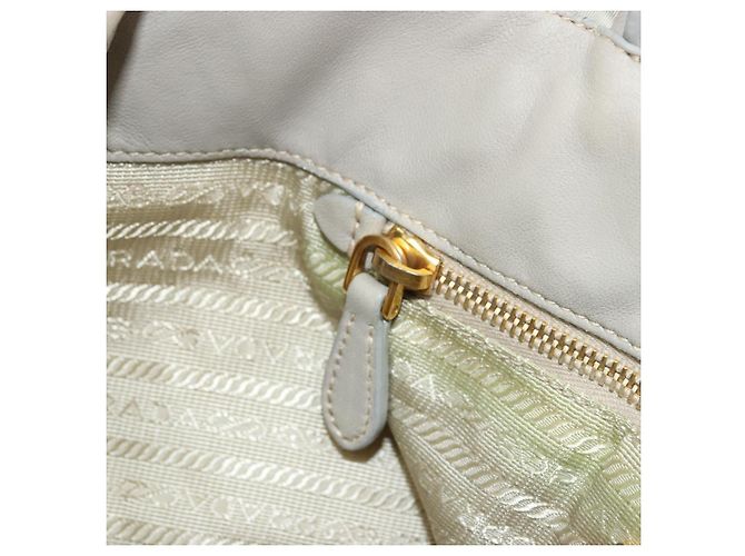 Ribbon PRADA Borsa a Mano in Nastro Nylon Beige Oro Auth mr2363 D'oro - vista 19