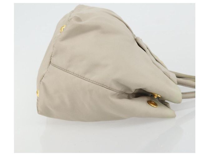 Ribbon PRADA Borsa a Mano in Nastro Nylon Beige Oro Auth mr2363 D'oro - vista 4