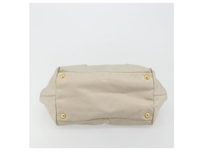 Ribbon PRADA Borsa a Mano in Nastro Nylon Beige Oro Auth mr2363 D'oro - vista 9