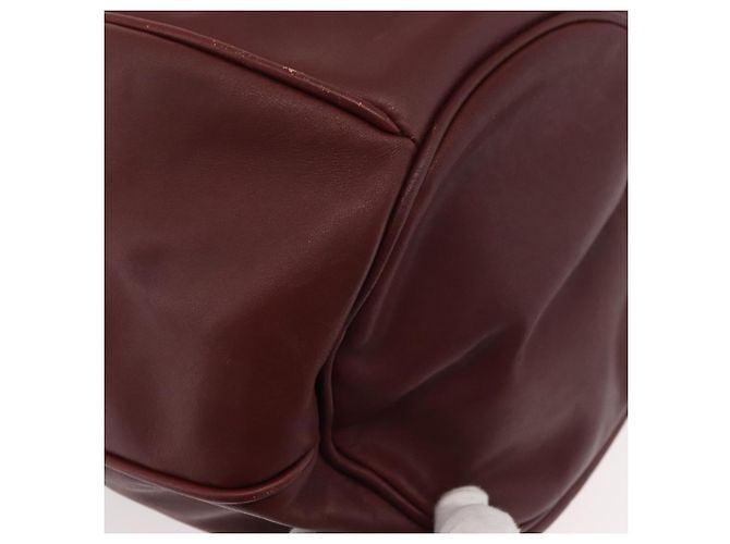 CARTIER Borsa a Spalla Must Line in Pelle Bordeaux Oro Auth 175108 D'oro Bordò - vista 10
