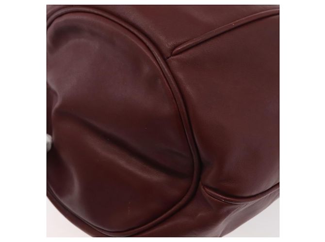 CARTIER Borsa a Spalla Must Line in Pelle Bordeaux Oro Auth 175108 D'oro Bordò - vista 11