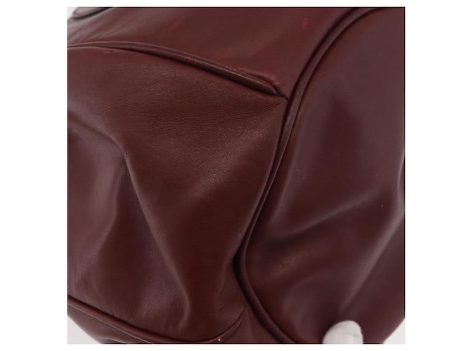 CARTIER Borsa a Spalla Must Line in Pelle Bordeaux Oro Auth 175108 D'oro Bordò - vista 12