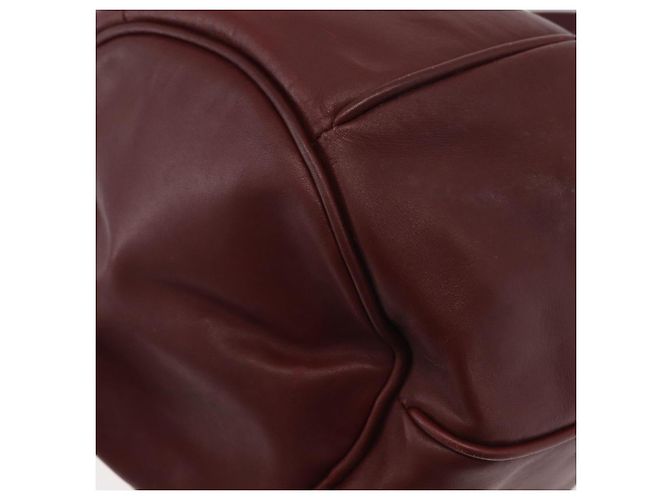 CARTIER Borsa a Spalla Must Line in Pelle Bordeaux Oro Auth 175108 D'oro Bordò - vista 13