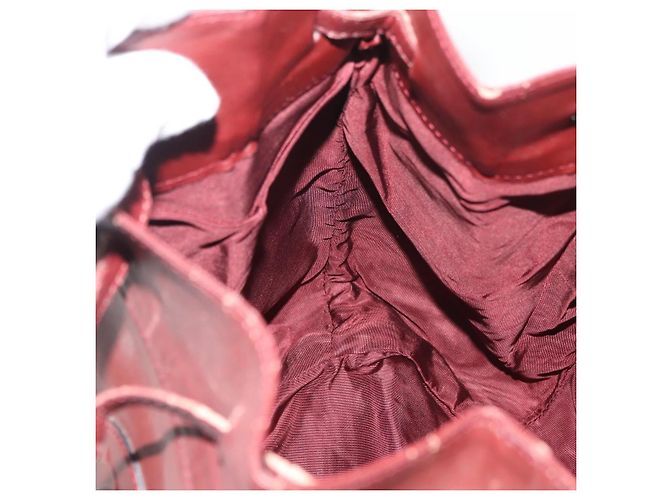 CARTIER Borsa a Spalla Must Line in Pelle Bordeaux Oro Auth 175108 D'oro Bordò - vista 18