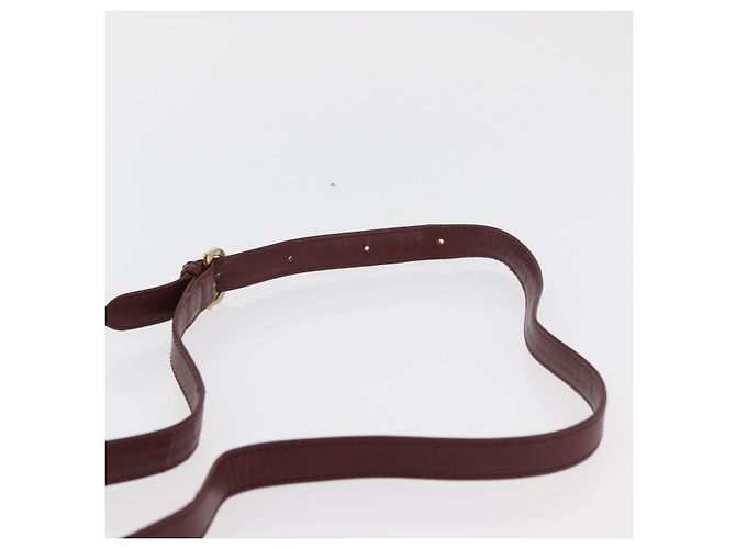CARTIER Borsa a Spalla Must Line in Pelle Bordeaux Oro Auth 175108 D'oro Bordò - vista 8