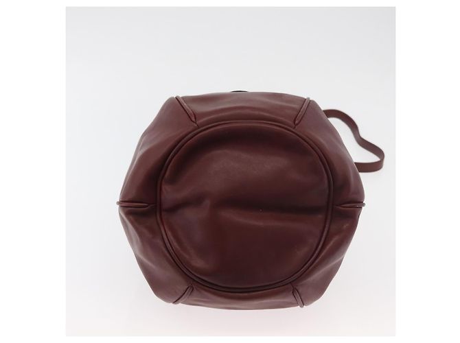 CARTIER Borsa a Spalla Must Line in Pelle Bordeaux Oro Auth 175108 D'oro Bordò - vista 9