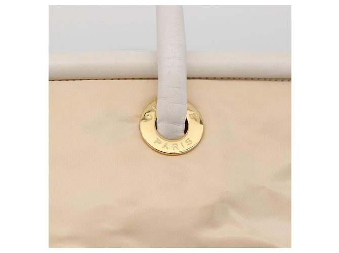 Céline Borsa Tote in Nylon Avorio Oro Auth 177163 D'oro Crudo - vista 15