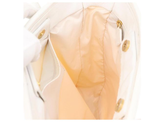 Céline Borsa Tote in Nylon Avorio Oro Auth 177163 D'oro Crudo - vista 19