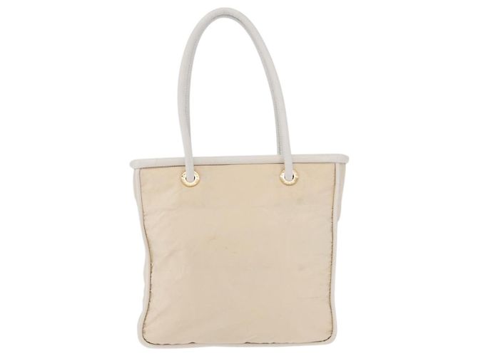 Céline Borsa Tote in Nylon Avorio Oro Auth 177163 D'oro Crudo - vista 2