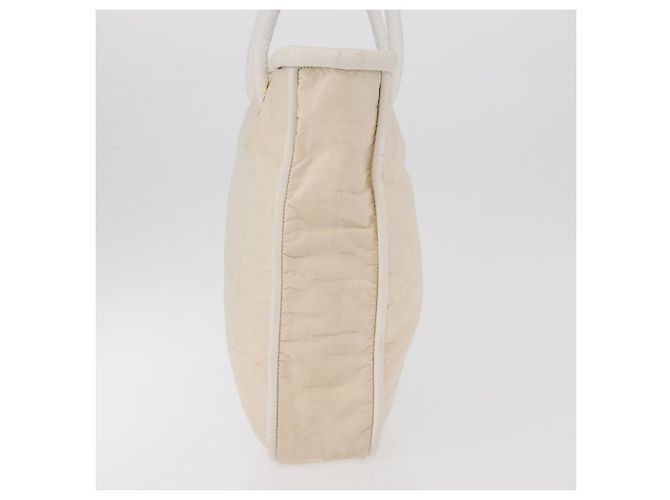 Céline Borsa Tote in Nylon Avorio Oro Auth 177163 D'oro Crudo - vista 5