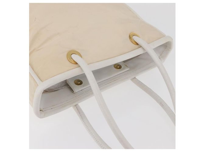 Céline Borsa Tote in Nylon Avorio Oro Auth 177163 D'oro Crudo - vista 7