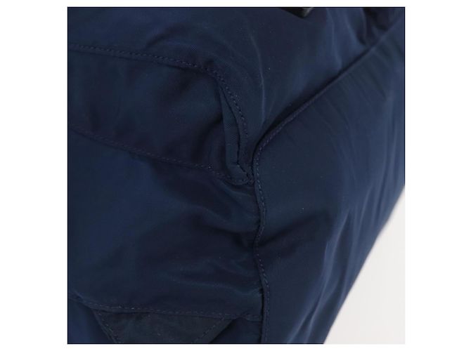 Zaino PRADA in nylon blu navy argento Auth yk20267 - vista 14