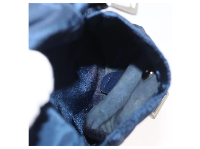 Zaino PRADA in nylon blu navy argento Auth yk20267 - vista 29