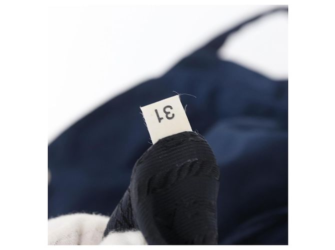Zaino PRADA in nylon blu navy argento Auth yk20267 - vista 30