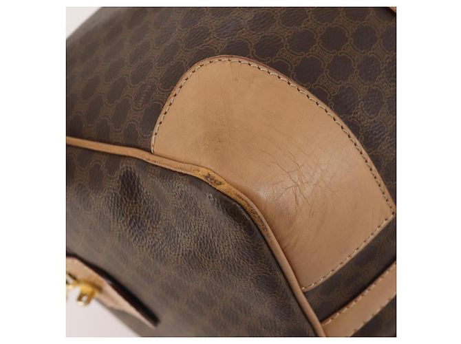 Céline Bolsa Boston em lona Macadam CELINE em couro PVC marrom dourado Auth mr2416 - vista 11