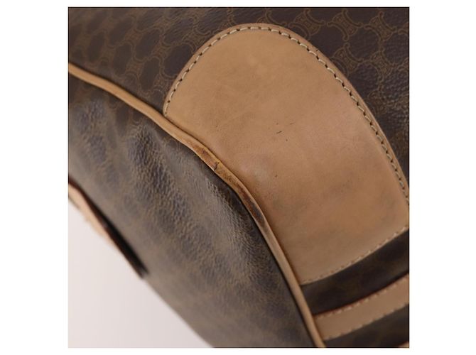 Céline Bolsa Boston em lona Macadam CELINE em couro PVC marrom dourado Auth mr2416 - vista 13