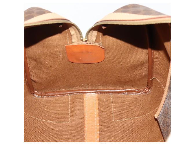 Céline Bolsa Boston em lona Macadam CELINE em couro PVC marrom dourado Auth mr2416 - vista 19