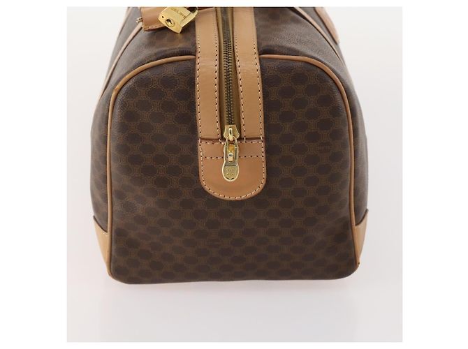 Céline Bolsa Boston em lona Macadam CELINE em couro PVC marrom dourado Auth mr2416 - vista 5