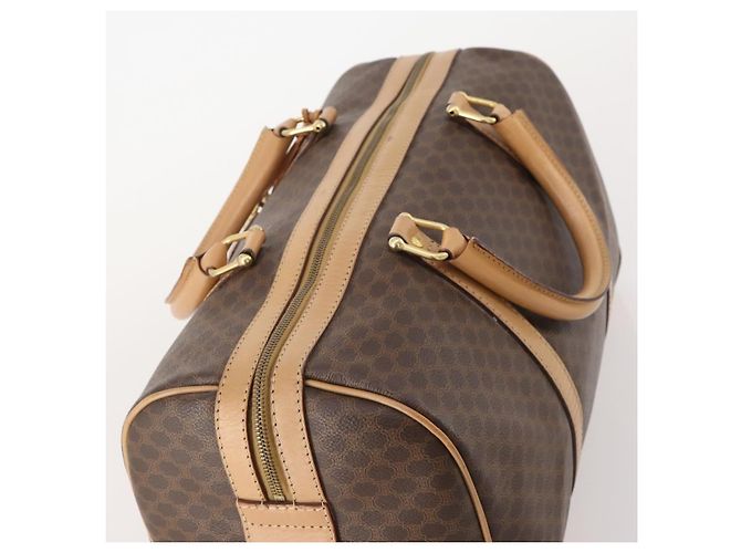 Céline Bolsa Boston em lona Macadam CELINE em couro PVC marrom dourado Auth mr2416 - vista 6