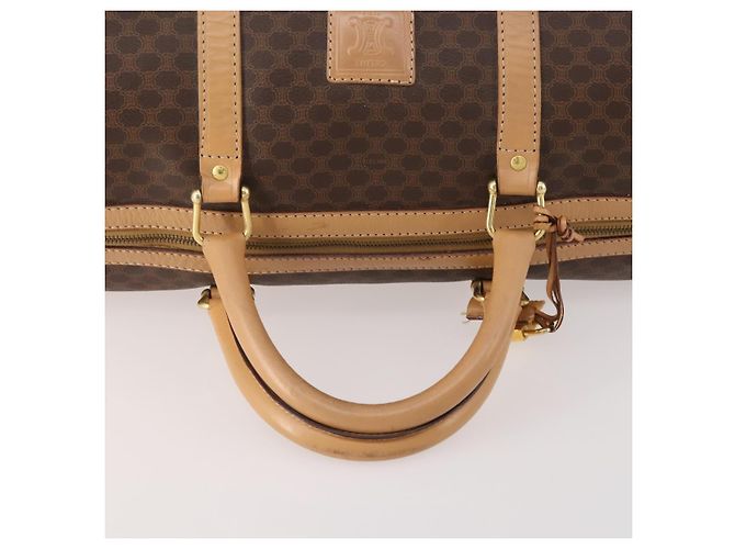 Céline Bolsa Boston em lona Macadam CELINE em couro PVC marrom dourado Auth mr2416 - vista 7