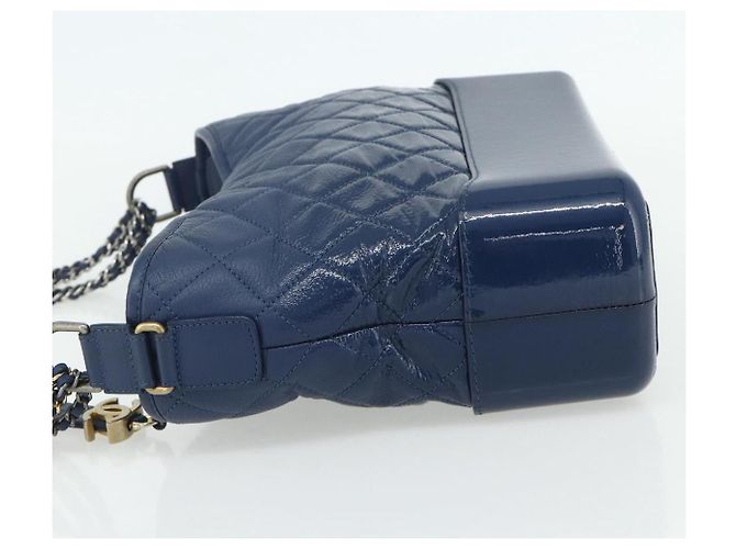 Borsa Chanel Chain Gabriel De Chanel in pelle caviar blu oro CC Auth ka4104SAV D'oro - vista 4