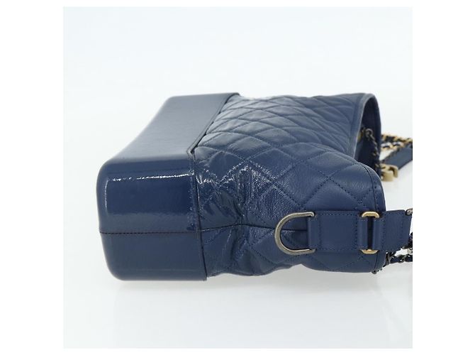 Borsa Chanel Chain Gabriel De Chanel in pelle caviar blu oro CC Auth ka4104SAV D'oro - vista 5