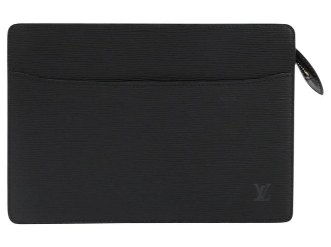 LOUIS VUITTON Pochette Uomo Epi Borsa a Mano Nera M52522 LV Auth ep14051 Nero - vista 13