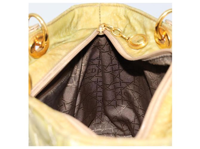 Borsa Canage in nylon 2 in 1 Christian Dior verde oro Auth 176178 D'oro - vista 21