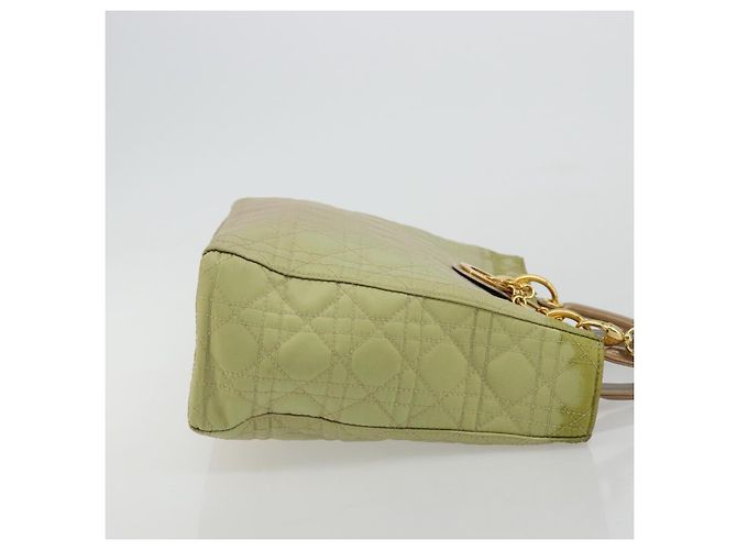 Borsa Canage in nylon 2 in 1 Christian Dior verde oro Auth 176178 D'oro - vista 4